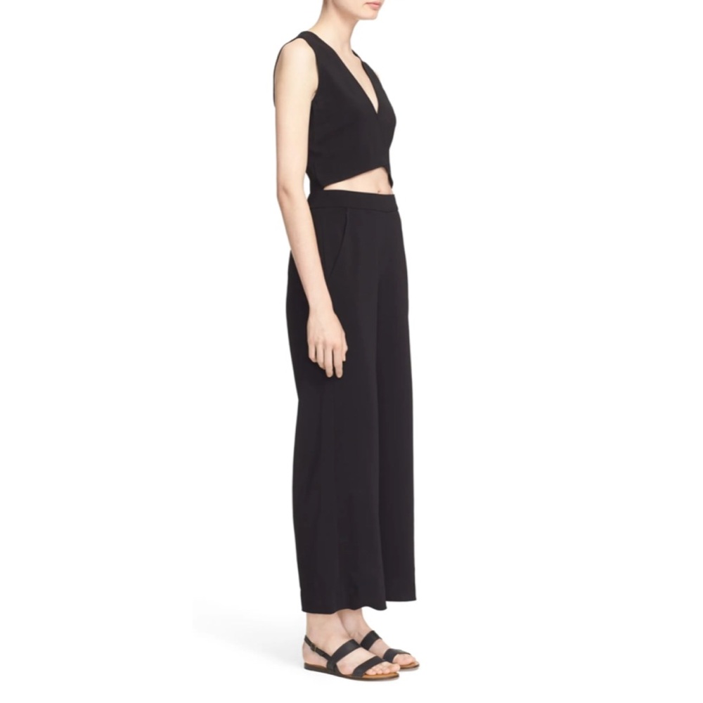 A.L.C. Edwards Cutout Stretch Black Crepe Jumpsuit 10 NWT
